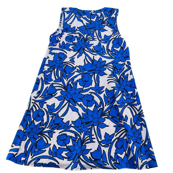 Aiyah Women's Floral Sleeveless Swing Dress Size Small Blue & White - Picture 5 of 5